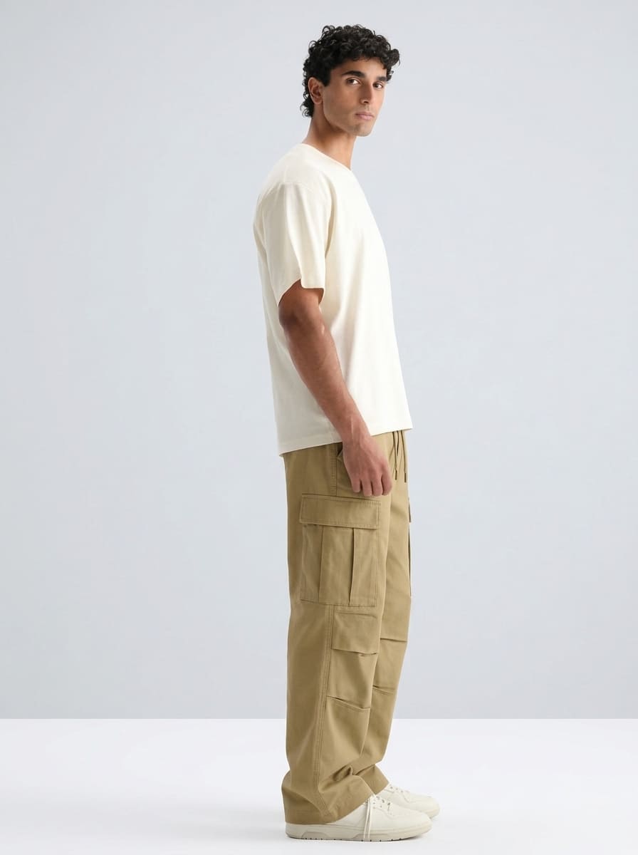 Men’s Cargo Jeans – Baggy Fit | Khaki