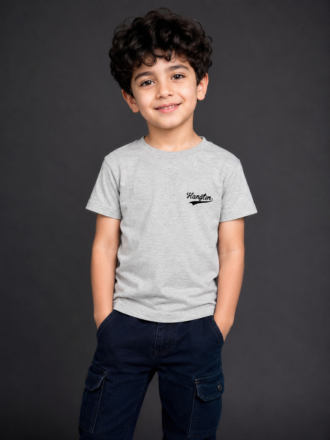 HNGTN Boy Varsity Logo Cotton Jersey T-Shirt
