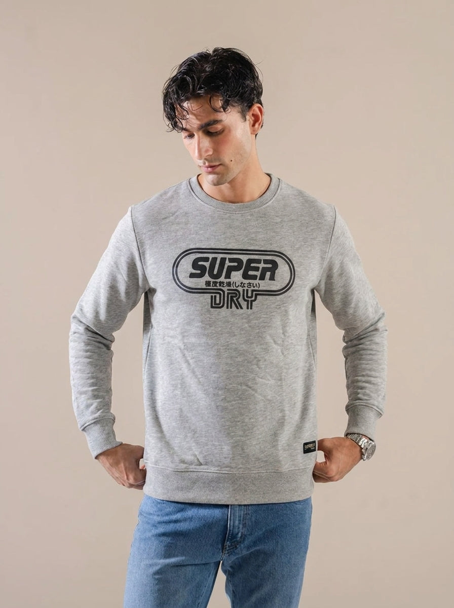 Grey Graphic Crewneck Sweatshirt