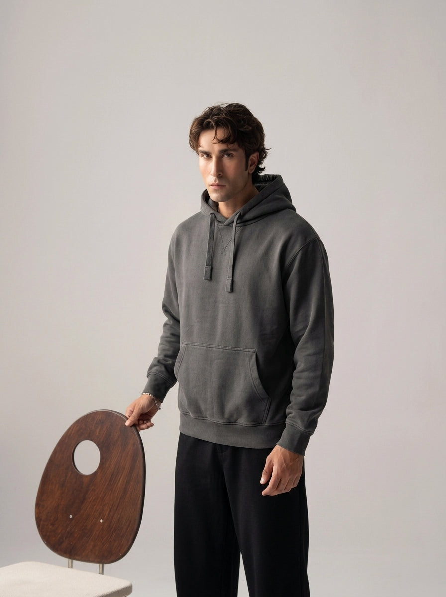 Classic charcoal Fleece Pullover Hoodie