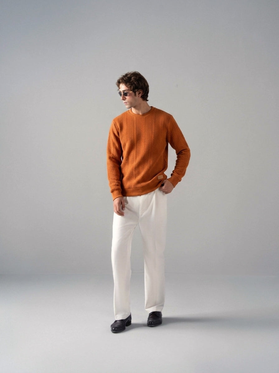 Cable Knit Crewneck Sweatshirt