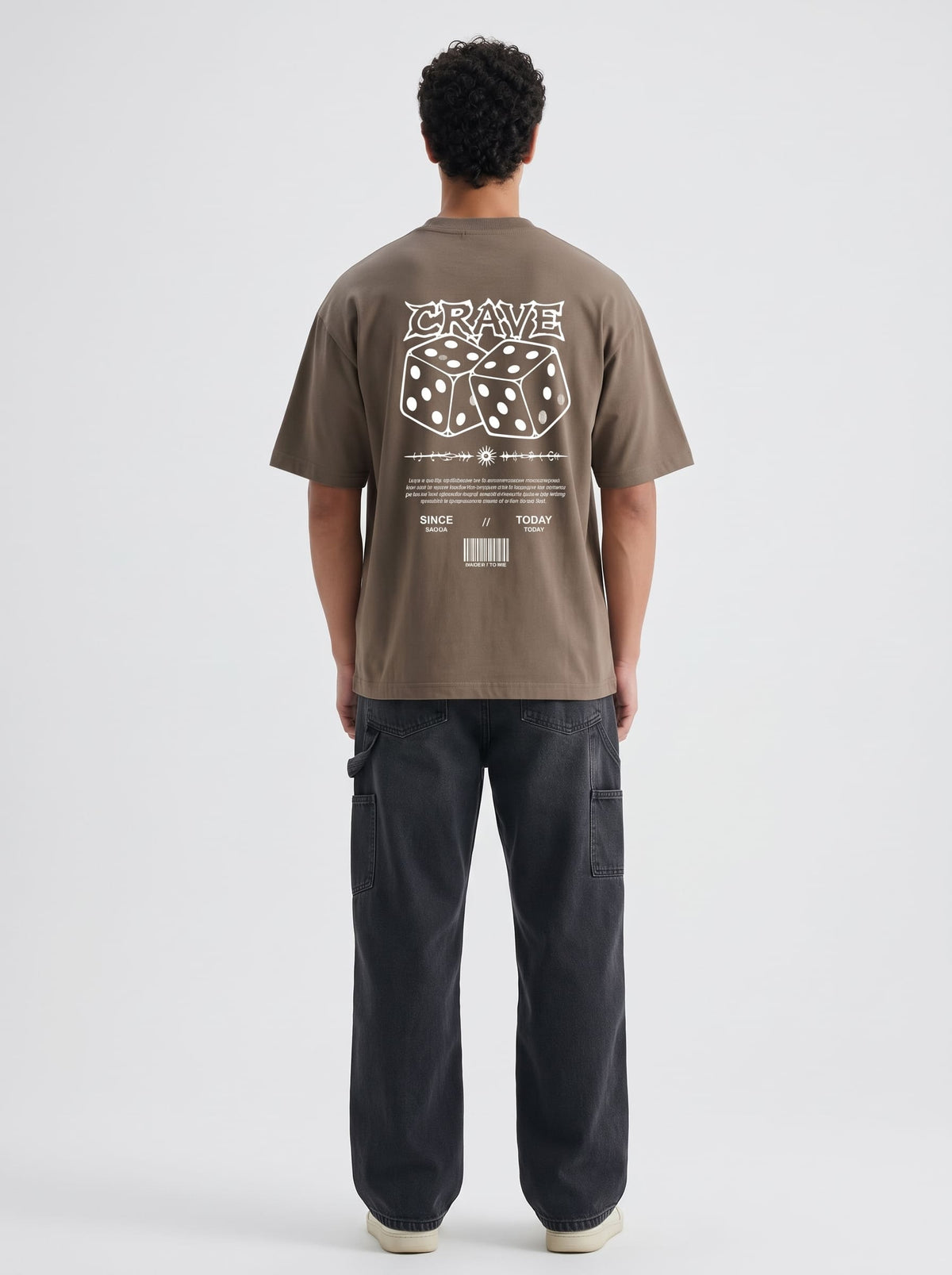 Men's Premium Oversized Brown Drop Shoulder T-Shirt – 220-240 GSM Cotton | RoughEdge