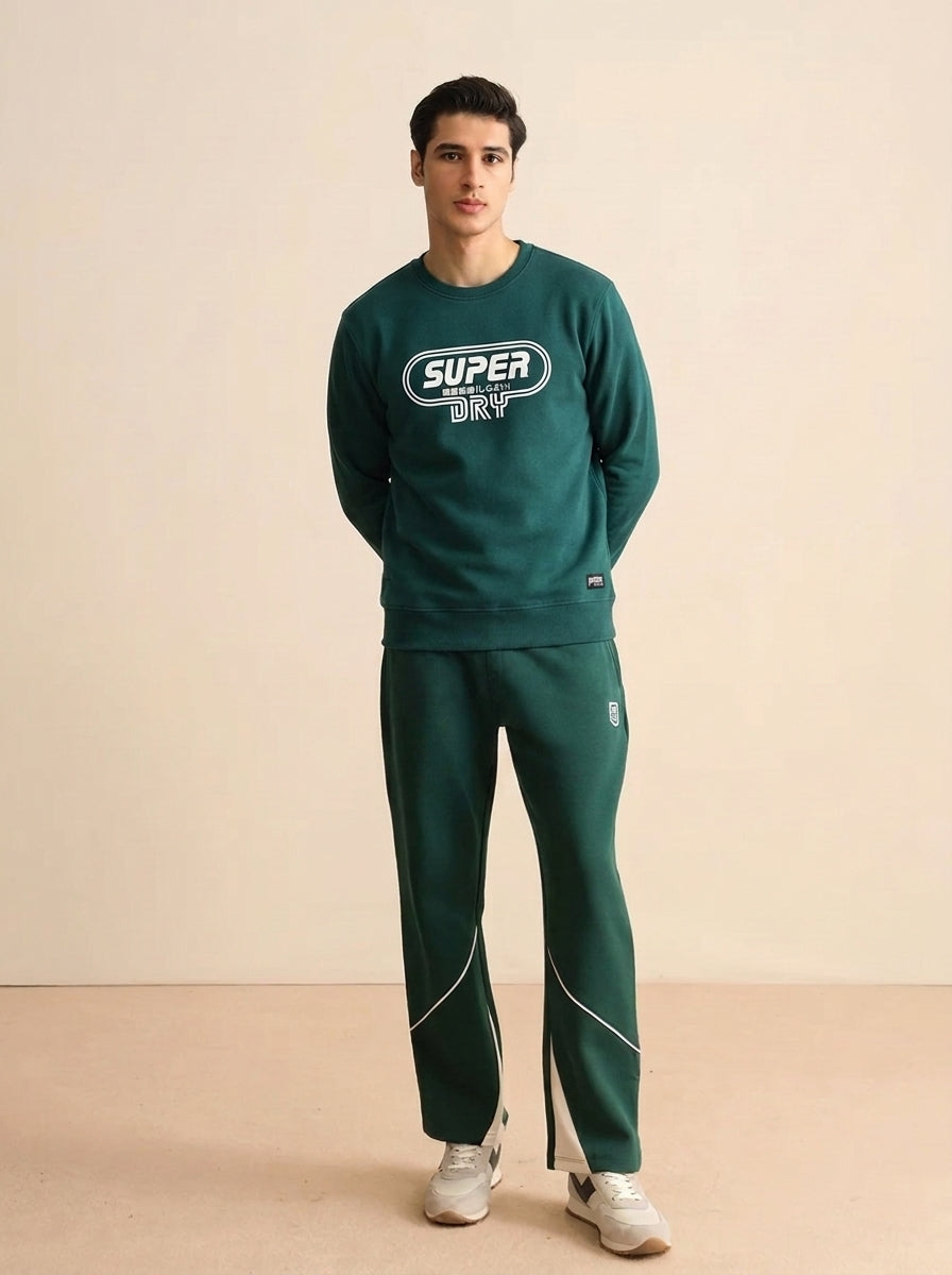 Teal Graphic Crewneck Sweatshirt