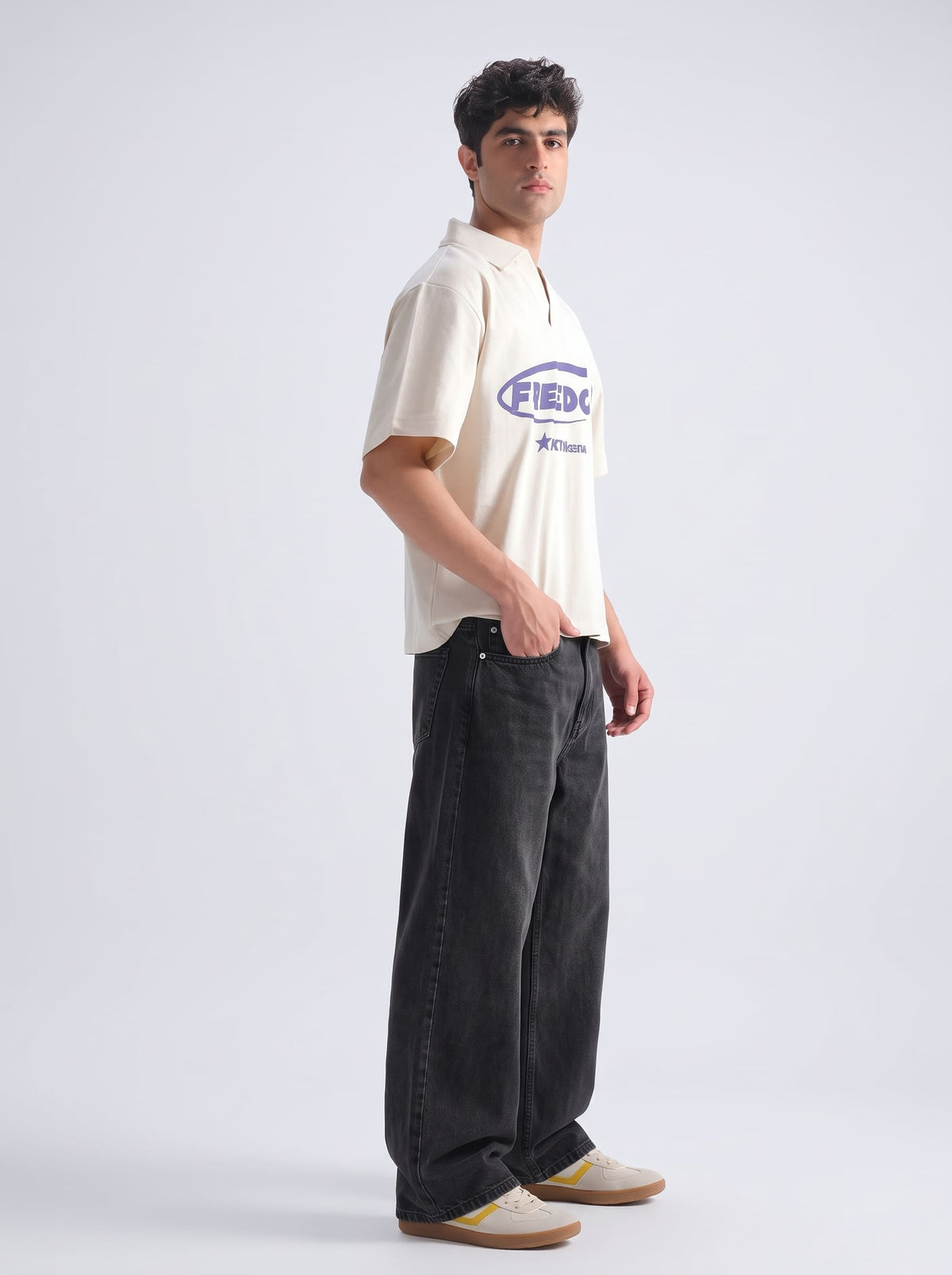 Men’s Charcoal Black Baggy Fit Jeans