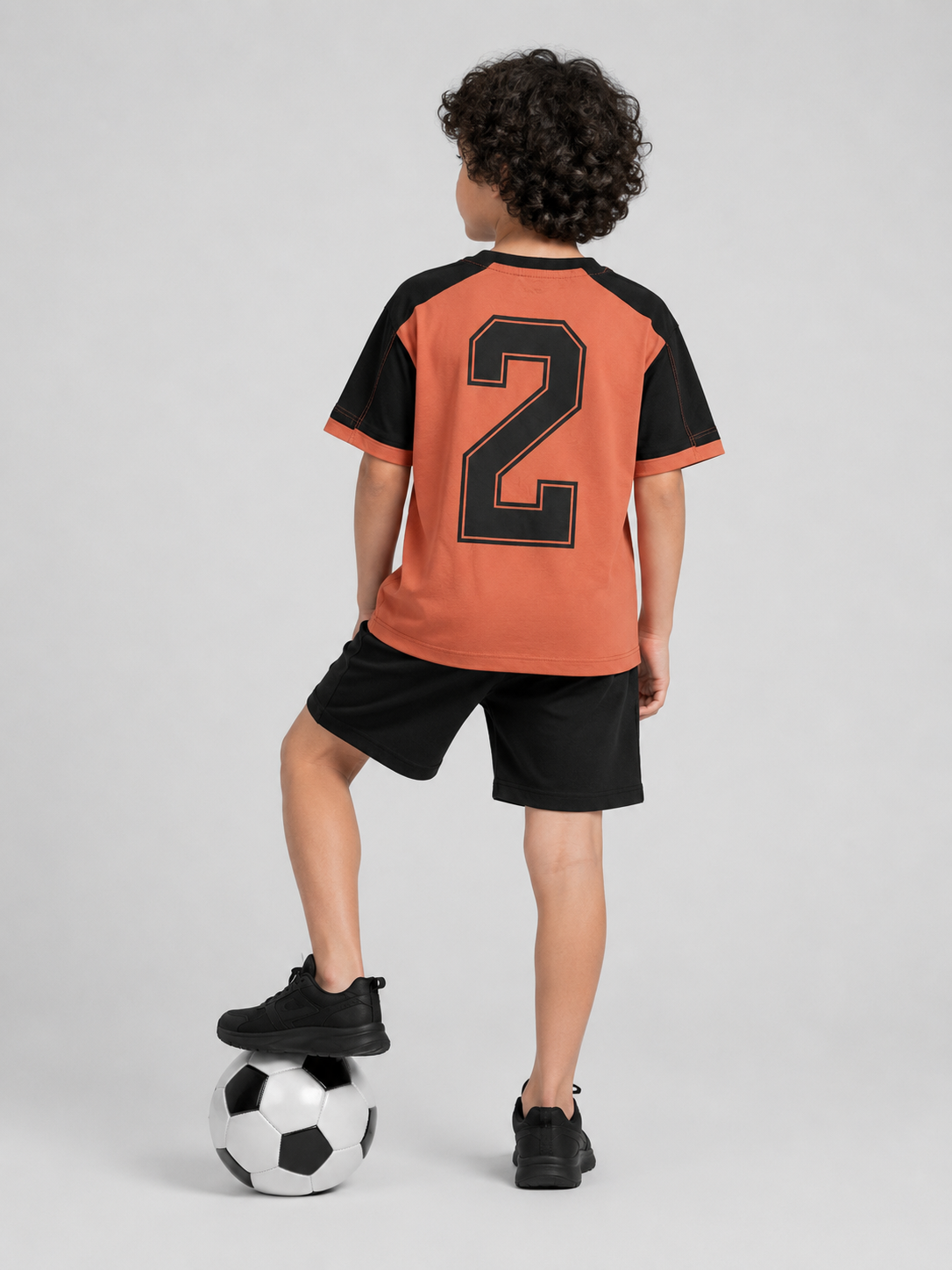 Breakout Boys Drop Shoulder Football League Graphic T-Shirt Boxy Fit – Light Red