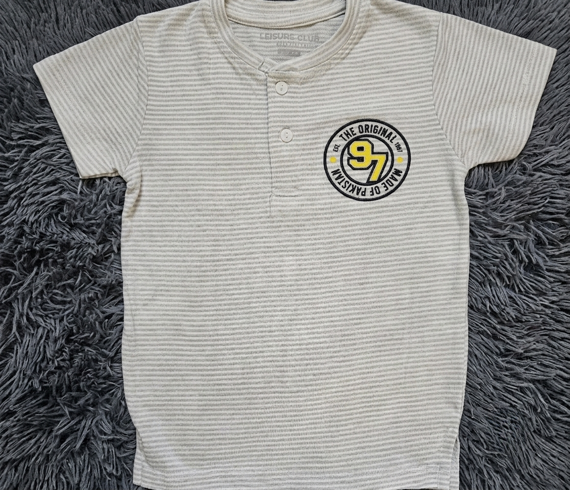 LC BOY 97 The Original Cotton Jersey Lining T-Shirt - Off White / silver