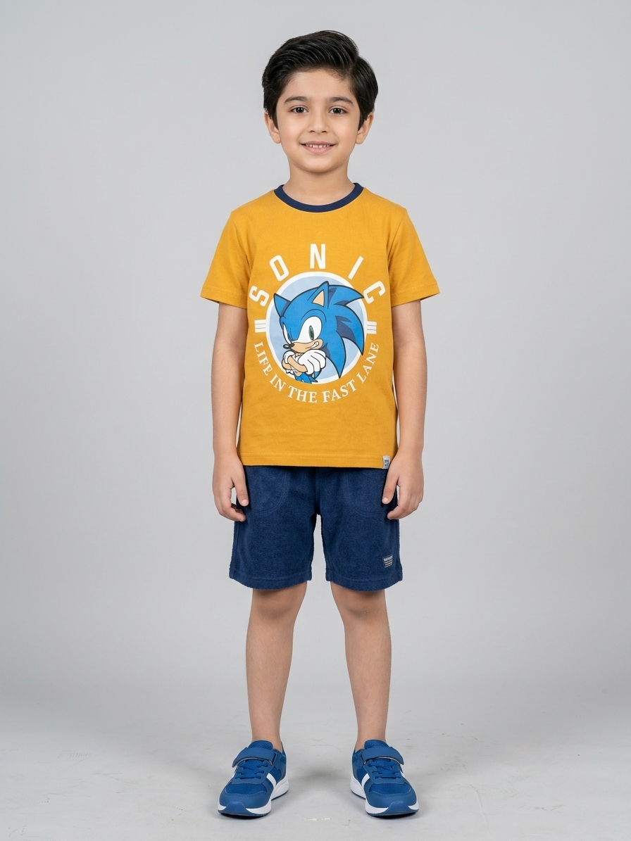 Boy's Sonic Character Graphic T-shirt - Orange
