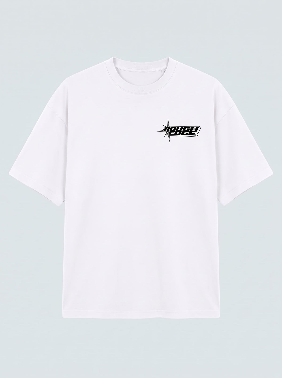 Premium Oversized White Drop Shoulder T-Shirt – 180 GSM Cotton | RoughEdge