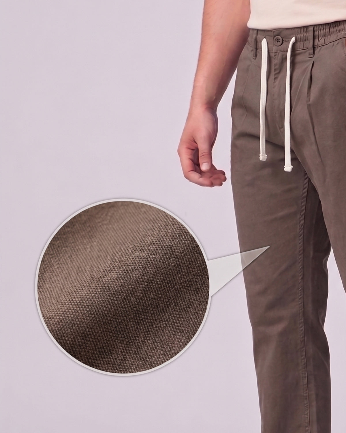 Men's Premium Cotton Drawstring Pants - Coffee