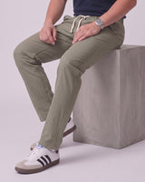 Men's Premium Twill Cotton Drawstring Trousers - Olive Green