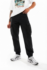 Men c&a cotton cargo trouser - black