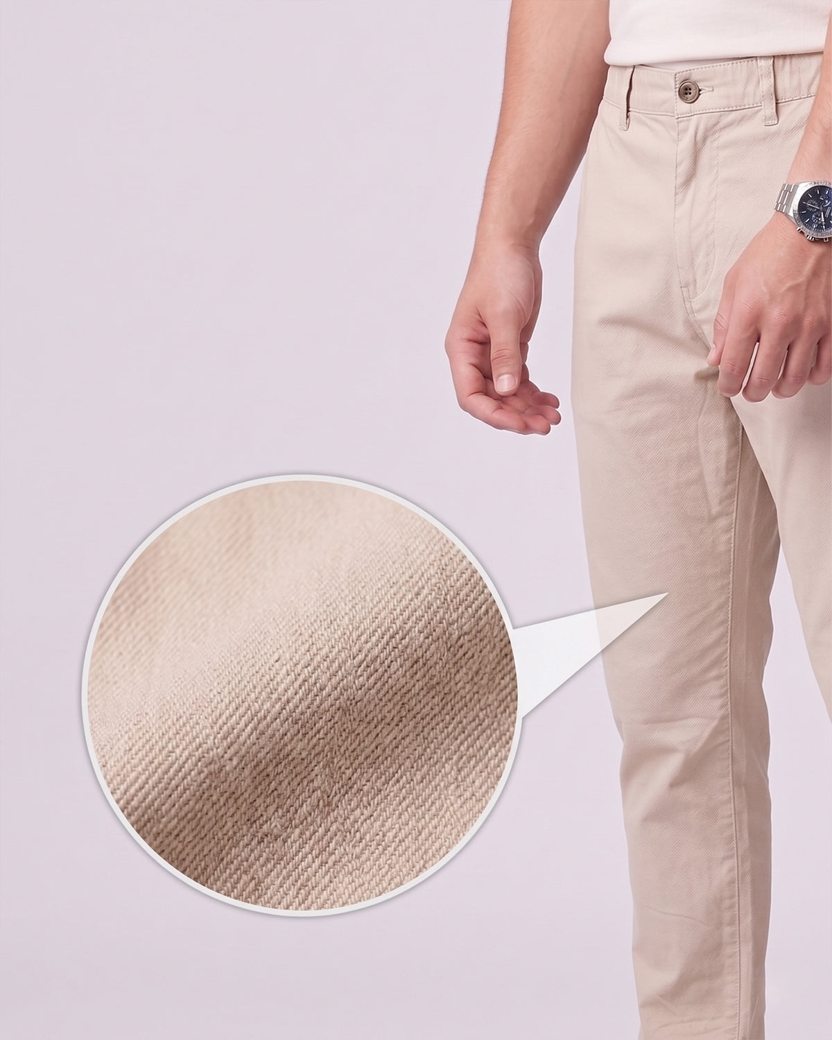 Men's Premium Cotton Drawstring Trousers - Beige